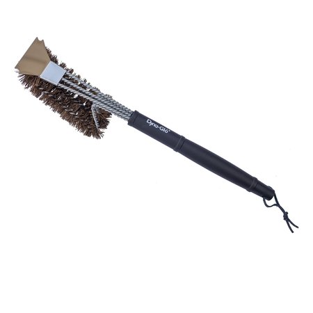 DYNA-GLO 18in Grill Brush w. Palmyra Bristles and Stainless Steel Scraper DG18GBP-D